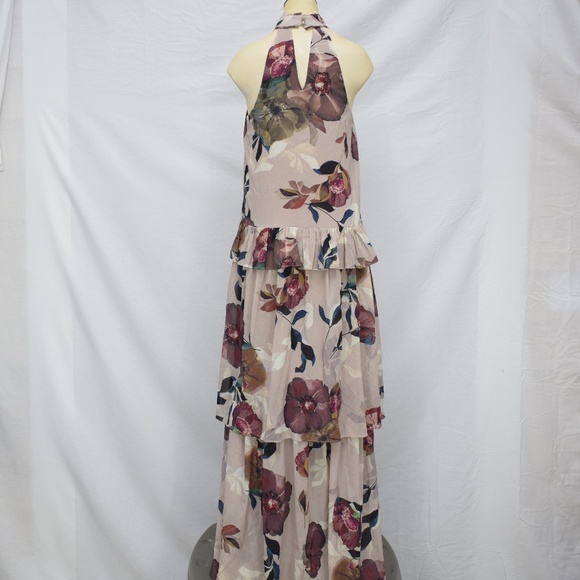 Trina Turk | Floral Ruffled Cream Maxi Dress XS - Picture 2 of 4